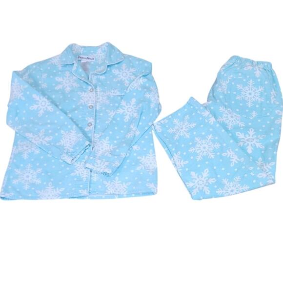 Pajama Mania Flannel Snow Flake Print Pajama's Womens Size Small - Picture 1 of 9